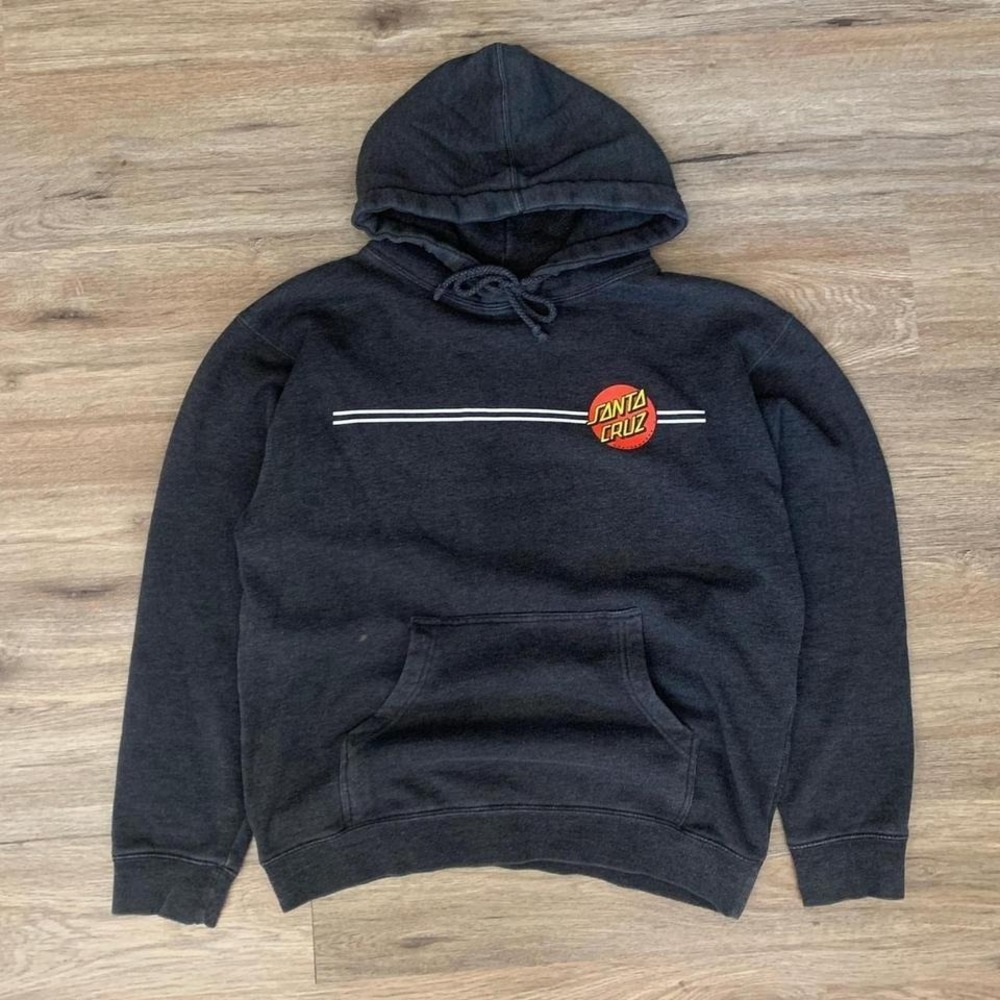 Santa Cruz Skateboards Hoodie Sweatshirt in Dark Gray - Size Medium Mens